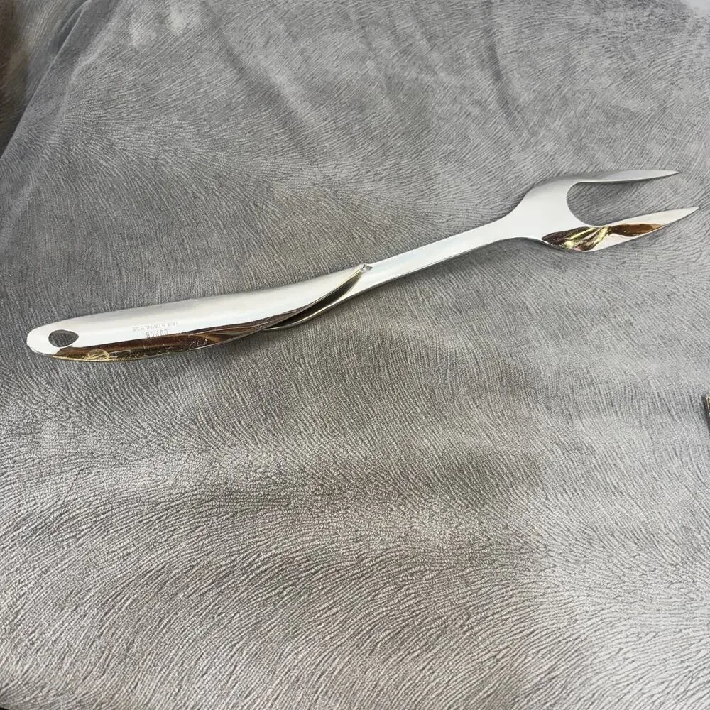 Copco 18/8 Stainless Steel Serving Carving Fork 2 Prong Double Fold Handle 13